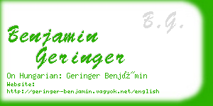 benjamin geringer business card